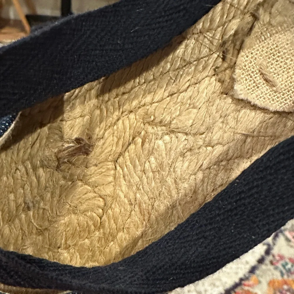 Soludos Blue Lace Up Denim Espadrille Shoes 6.5